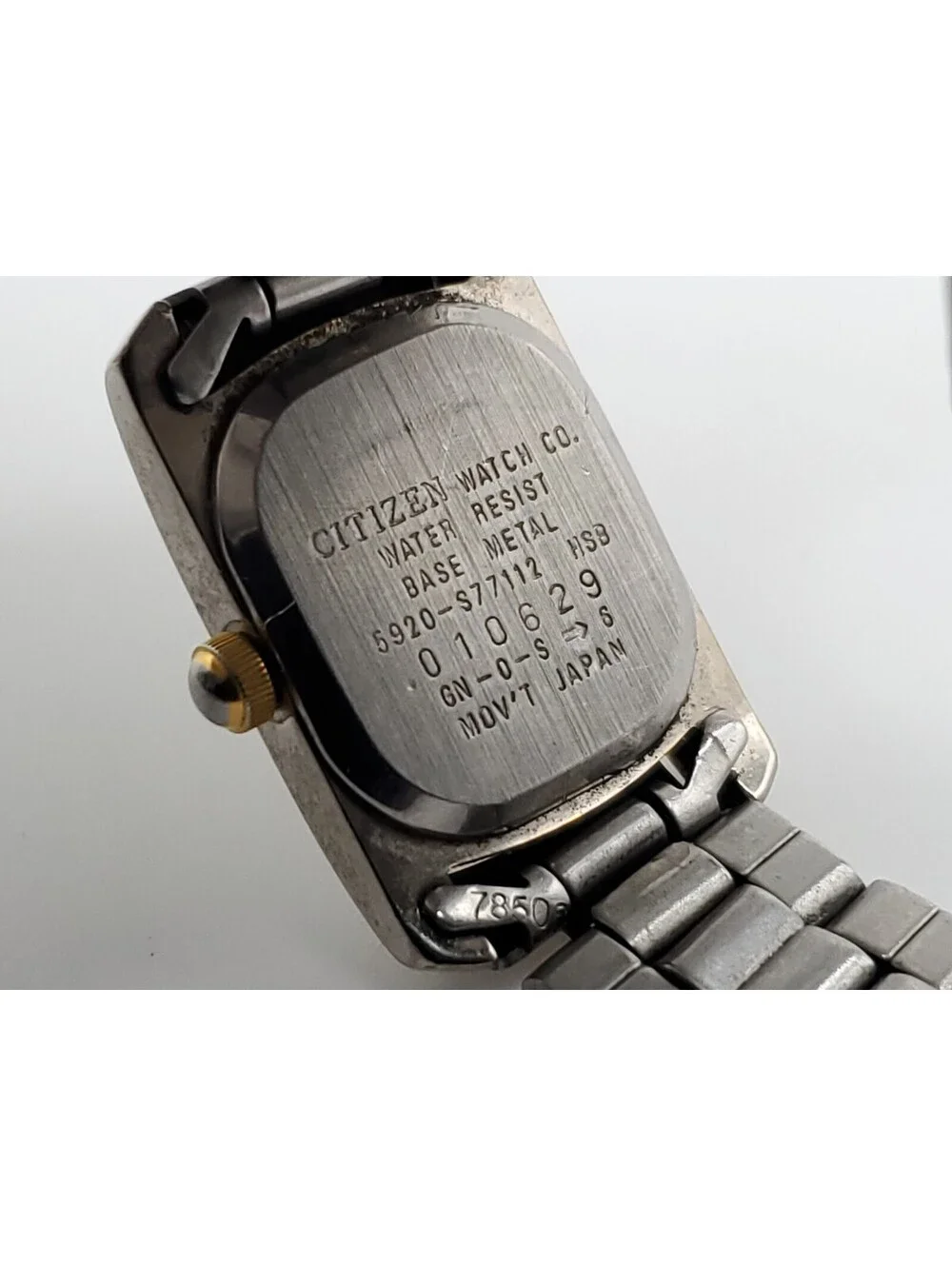Citizen Quartz Watch Womens New Battery Two-Tone Silver Line Dial Rectangle 17mm